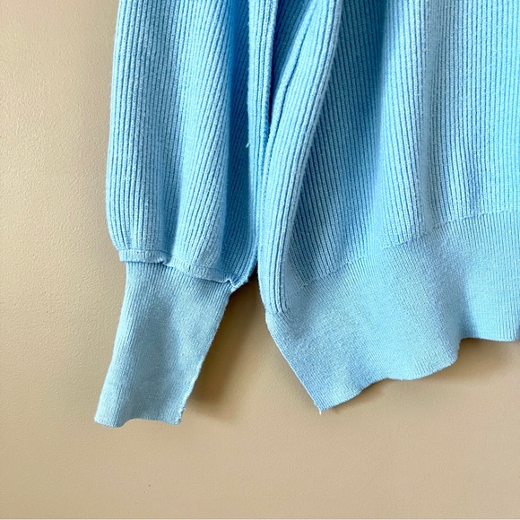 Baby Blue Oversized knit Sweater Sz M - Picture 3 of 7